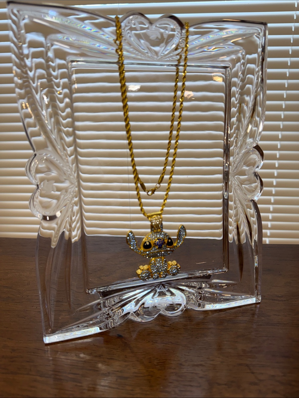 Disney Gold-tone Stitch Pendant Necklace